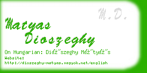 matyas dioszeghy business card